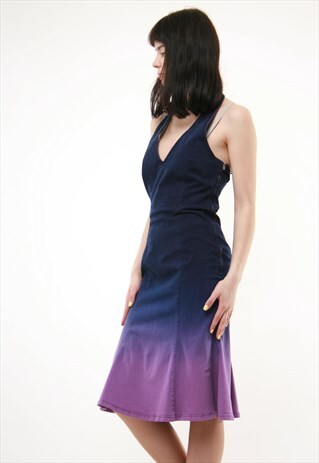 90S VINTAGE MOSCHINO DENIM OMBRE SEXY DRESS 765