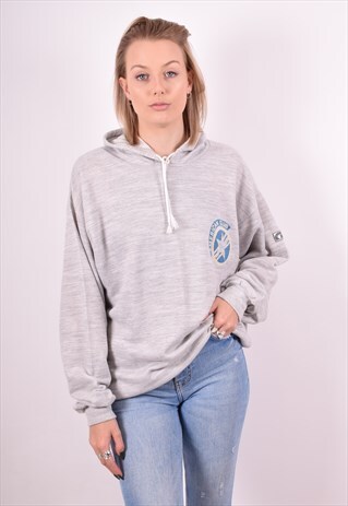 WOMENS VINTAGE HOODIE JUMPER XL GREY 90S