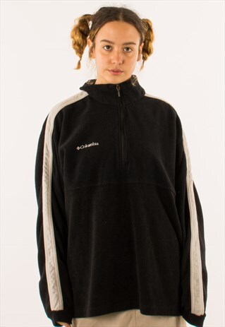 VINTAGE 90S COLUMBIA VELOUR QUARTER ZIP SWEATSHIRT