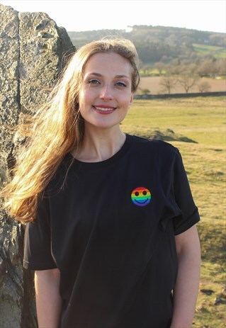 RAINBOW SMILEY UNISEX ORGANIC COTTON T-SHIRT