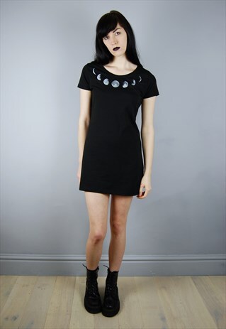 SALE LAST CHANCE MOON PHASE LUNACY LUNAR TSHIRT DRESS