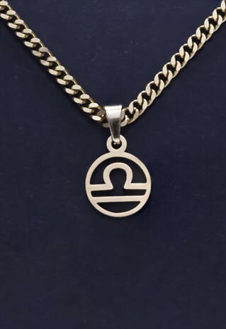 CRW Gold Libra Zodiac Necklace 
