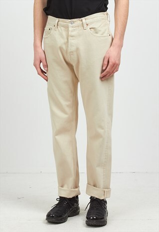 VINTAGE BEIGE LEVI'S 501 FIT DENIM JEANS
