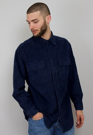 VINTAGE 90S BLUE CORDUROY SHIRT