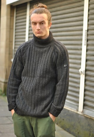 VINTAGE 90S ARMANI JEANS ROLL NECK JUMPER