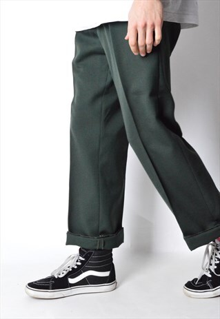 VINTAGE 60S DARK GREEN KHAKI PANTS