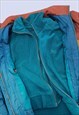 1992 MULTI TEAL BLUE BROWN FLEECE LINED SKI SNOW JACKET