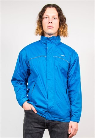 VINTAGE 90'S BLUE K-WAY CAGOULE JACKET COAT