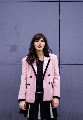 RARE ESCADA PINK & BLACK WOOL BLAZER