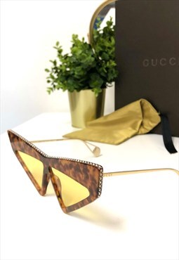 GG 0430S Gucci Diamante Oversized Sunglasses 