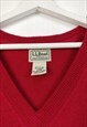 VINTAGE L.L.BEAN JUMPER V NECK IN RED S