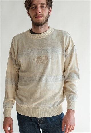VINTAGE 80S FUNKY JUMPER IN PASTEL YELLOW