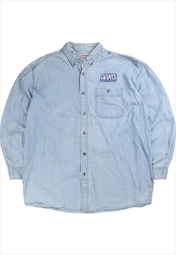 Vintage 90's Wrangler Shirt Giants Denim Long Sleeve Button