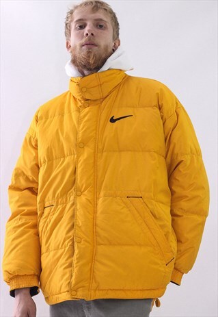 VINTAGE MENS NIKE BIG LOGO PUFFER WINTER JACKET