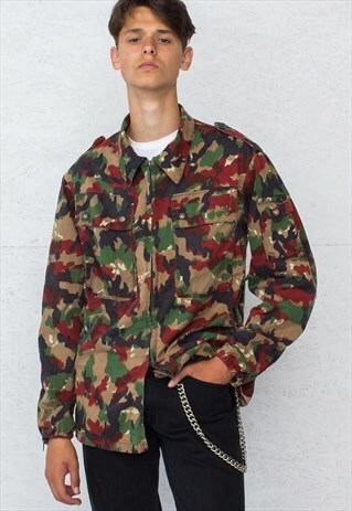 VINTAGE BROWN GREEN MILITARY JACKET