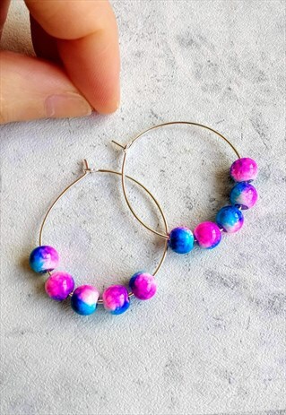 TIE DYE COSMIC HOOP EARRINGS