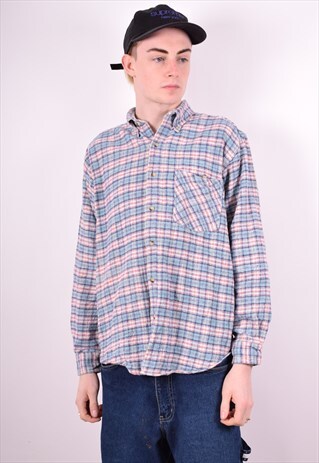 MENS VINTAGE FLANNEL SHIRT LARGE MULTI 90'S