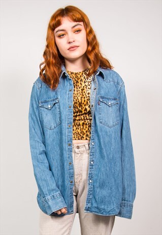 LEVI'S VINTAGE 90'S BLUE DENIM OVERSIZED SHIRT