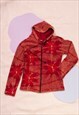 Vintage Hoodie 90s Tie Dye Goa Rave Jumper in Red