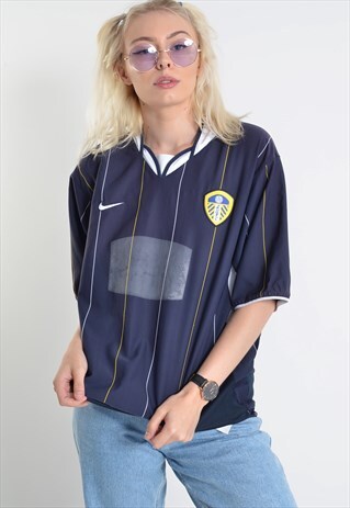 VINTAGE LEEDS UNITED NIKE FOOTBALL BLUE