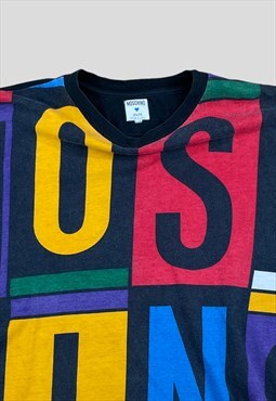 Moschino Vintage t-shirt Block colour All over spell out 