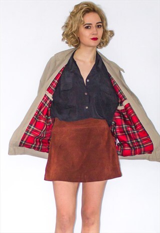 VINTAGE 80'S TARTAN LINED HARRINGTON BOMBER JACKET