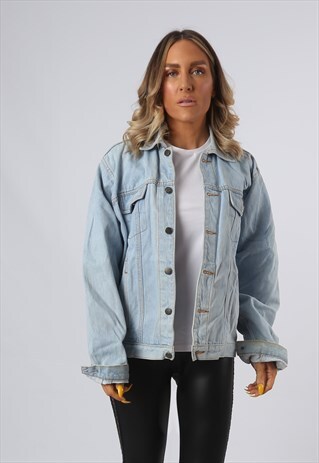 DENIM JACKET OVERSIZED FITTED VINTAGE UK 16 (34U)