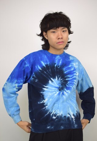 VINTAGE 90S BLUE TIE DYE T-SHIRT