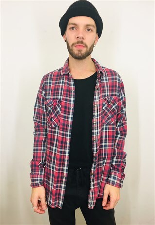 VINTAGE CHECK FLANNEL SHIRT