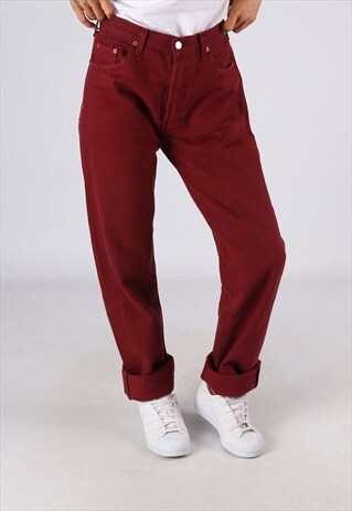 501'S LEVIS DENIM JEANS COLOURED HIGH WAISTED UK 12 (E94U)