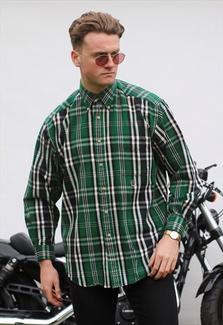 TOMMY HILFIGER USA GRUNGE PLAID CHECK SHIRT