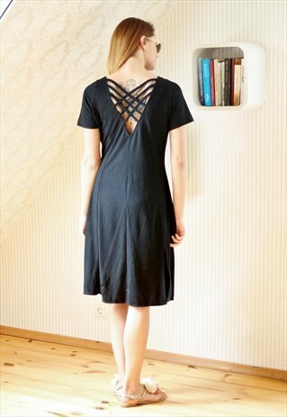 BLACK COMFY CASUAL SUMMER DRESS