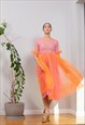 Pink and Orange Tulle Mesh Avantgarde Dress