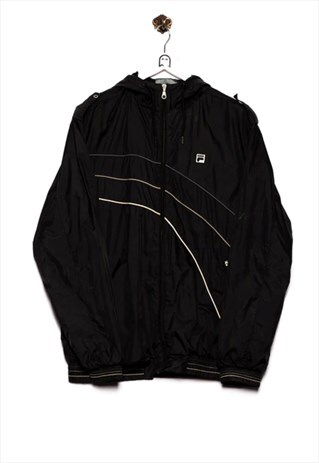VINTGE FILA TRANSITION JACKET BRANDED STICK BLACK