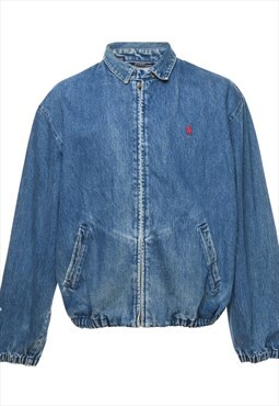 Vintage Ralph Lauren Medium Wash Zip-Front Denim Jacket - L