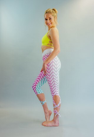 HIGH-WAISTED HERRINGBONES OMBRE DANCER YOGA GYM LEGGINGS