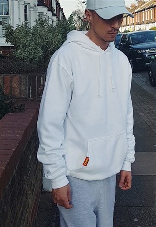PLAIN OVERSIZED HOODIE WHITE