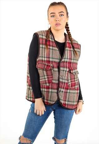 VINTAGE FLANNEL GILLET JACKET J2715