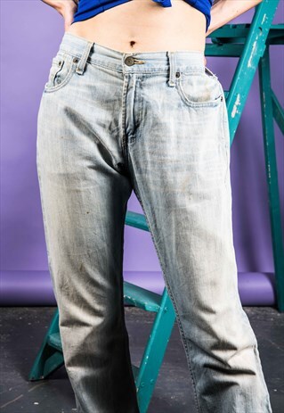 VINTAGE 1990S BLUE LEVI'S 527 PAINT MOM JEANS