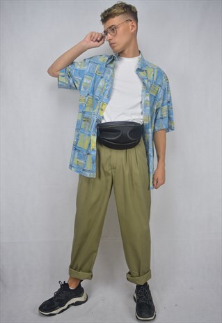 VINTAGE BLUE GRAPHIC SHORT SLEEVE SHIRT
