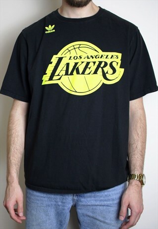 VINTAGE ADIDAS LAKERS KOBE T-SHIRT BLACK MENS XL KOBE BRYANT