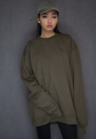 OVERSIZED OLIVE GREEN JUMPER