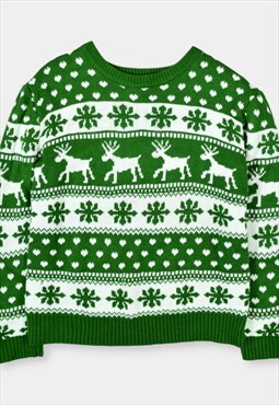 Vintage Knitted Christmas Sweater Green