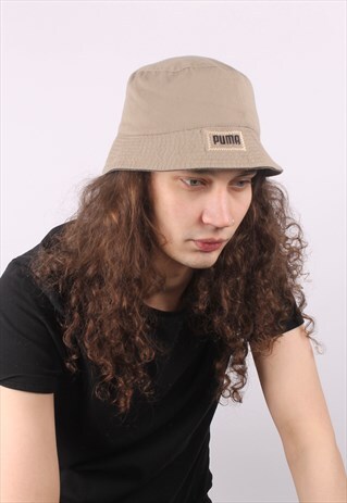 VINTAGE PUMA BUCKET HAT CAP BEIGE