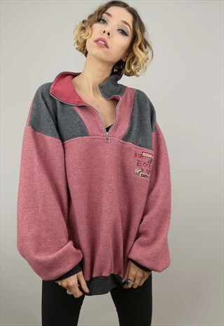 VINTAGE 90S OVERSIZED 1/4 ZIP FLEECE