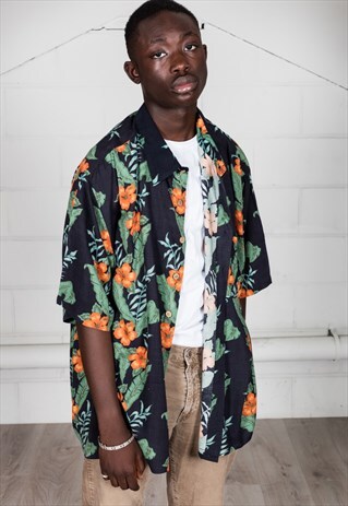 VINTAGE SHORT SLEEVE FLOWER UNISEX SHIRT