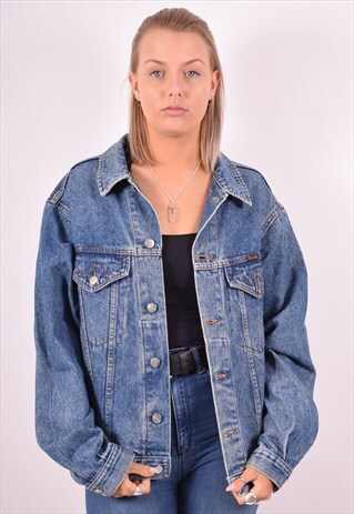WRANGLER WOMENS VINTAGE DENIM JACKET LARGE BLUE 90S