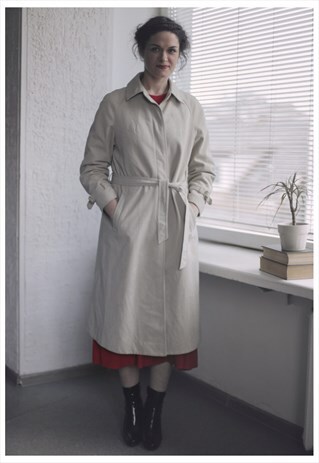 VINTAGE 80'S BEIGE TRENCH COAT