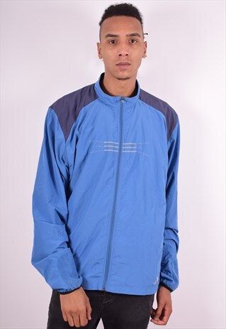 ADIDAS MENS VINTAGE TRACKSUIT TOP JACKET XL BLUE 90S