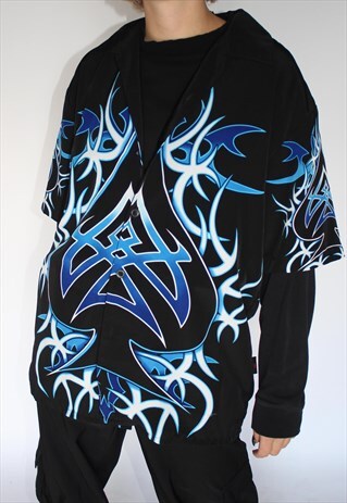 90S DRAGON TRIBAL UNISEX BUTTON UP